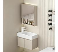 Mobiletto da Bagno a Parete in Alluminio Nido d'Ape Moderno, Lavabo Stretto Compatto per Piccoli Spazi