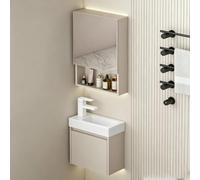 Mobiletto da Bagno a Parete in Alluminio Nido d'Ape Moderno, Lavabo Stretto Compatto per Piccoli Spazi