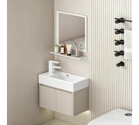 Mobiletto da Bagno a Parete in Alluminio Nido d'Ape Moderno, Lavabo Stretto Compatto per Piccoli Spazi