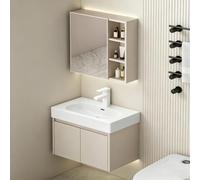 Mobiletto da Bagno a Parete in Alluminio Nido d'Ape Moderno, Lavabo Stretto Compatto per Piccoli Spazi