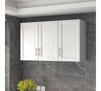 Mobiletto da Bagno a Parete - Scaffale salvaspazio per WC, Piccolo scaffale da Parete Senza forature con Ante per Cucina e Bagno 100x30x60 cm (39,4x11,8x23,6 Pollici)