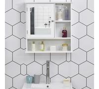 Mobiletto da bagno a specchio a parete Kleankin con ripiano regolabile