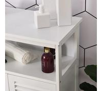 Mobiletto da bagno ausiliario Kleankin con 2 ante mensole per tende 60x30x81,6