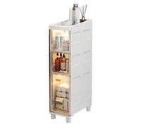 Mobiletto da Bagno Carrello portaoggetti Sottile a 3 cassetti con Ruote per Bagno, Cucina, Camera da Letto, cassettiera in plastica, Organizer, scaffale, Soluzione salvaspazio, Larghezza 18 cm