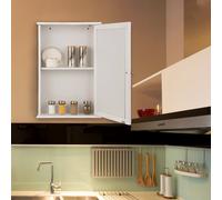 Mobiletto da bagno con mensola a specchio, armadio da parete, WC montato, mobili da bagno, armadietto da bagno, organizer per cosmetici BIANCO