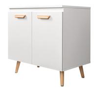 Mobiletto da bagno con piedini Pratico portaoggetti sotto il lavandino 60x40x60,5 cm Mobile da toilette da terra BIANCO