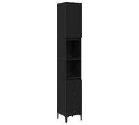 vidaXL Armadio da Bagno Nero Rovere 30x30x190 cm Legno Ingegnerizzato