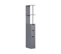 MOBILETTO DA BAGNO HOMCOM IT834-114GY - Armadio in MDF grigio con 1 porta e 2 ripiani
