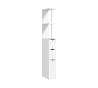 MOBILETTO DA BAGNO HOMCOM IT834-114V80WT - Armadio in MDF bianco con 1 porta e 2 ripiani