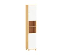 MOBILETTO DA BAGNO HOMCOM IT834-864V00WT - Armadio in truciolato legno chiaro e bianco con 6 porte e 10 ripiani