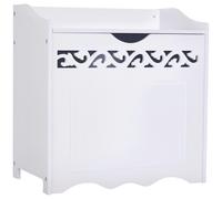 Mobiletto Da Bagno In Legno Con Vano Contenitore, 55x34x58 Cm, Bianco