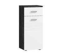 MOBILETTO DA BAGNO KLEANKIN IT834-372V00MX - Armadio in truciolare bianco e nero con 1 porta e 2 ripiani