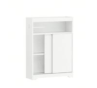 Mobiletto da bagno, mobiletto a nicchia, mobiletto da bagno salvaspazio con porta carta igienica e ganci, scorrevole, ripiano regolabile, per il bagno, 20 x 60 x 80 cm, bianco Informazioni su questo a