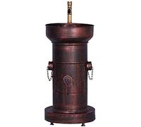 Mobiletto da bagno moderno singolo autoportante in stile industriale con lavabo con rubinetto e scarico, 42,9 x 86,9 cm, marrone (rame rosso senza specchio)