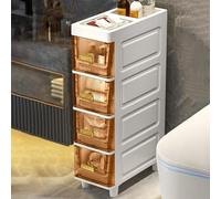 Mobiletto da bagno sottile - Scaffale stretto per piccoli spazi - Unità di archiviazione verticale alta - Armadietto da pavimento compatto - abbellisci il tuo bagno in modo efficiente