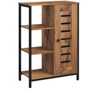 Mobiletto da bagno stretto Kleankin con anta a doghe 60X30X85 cm Marrone rustico