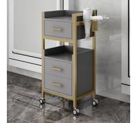 Mobiletto da barbiere a 3 cassetti, organizer mobile con porta asciugatrice, ripiano per trucco da salone di bellezza, carrello portautensili multiuso (dimensioni: 40x30x86 cm)(D)