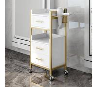 Mobiletto da barbiere a 3 cassetti, organizer mobile con porta asciugatrice, ripiano per trucco da salone di bellezza, carrello portautensili multiuso (dimensioni: 40x30x86 cm)(A)