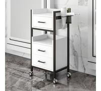 Mobiletto da barbiere a 3 cassetti, organizer mobile con porta asciugatrice, ripiano per trucco da salone di bellezza, carrello portautensili multiuso (dimensioni: 40x30x86 cm)(B)