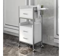 Mobiletto da barbiere a 3 cassetti, organizer mobile con porta asciugatrice, ripiano per trucco da salone di bellezza, carrello portautensili multiuso (dimensioni: 40x30x86 cm)(C)