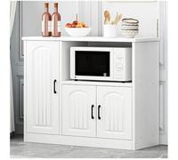 Mobiletto da cucina con supporto for microonde,credenze cucina, mobili da cucina bianchi, mobiletto for caffè, credenza bar/mobile buffet for soggiorno, sala da pranzo(Color A,120cm/47.24in)
