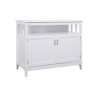 Mobiletto da cucina moderno bianco con tavolo da buffet, credenza da pranzo in legno di pino MDF, 112 x 51 x 89 cm (lunghezza x larghezza x altezza) del set