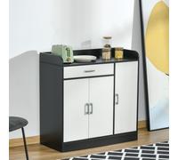 Mobiletto da Cucina Moderno in MDF con 2 Armadietti, 1 Cassetto e Ripiani Regolabili, 90x40x90 cm