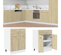 Mobiletto da cucina moderno in rovere di Lione Sonoma con quattro scomparti e ante a cerniera per una conservazione ottimale ed elegante organismo