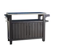 Keter tavolo esterni multifunzione per barbecue unity xl aspetto legno