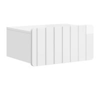 Mobiletto da Notte a Muro Bianco Lucido 49 x 34,5 x 24 cm | Legno ingegnerizzato, 1 cassetto, scaffale 40 x 23.5 x 9 cm, montaggio a parete, solo uso interno