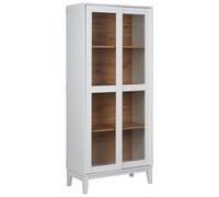 Mobiletto decorativo con vetrina in vetro bianco Rumson
