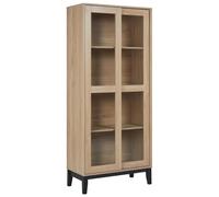 Mobiletto decorativo con vetrina in vetro marrone chiaro Rumson