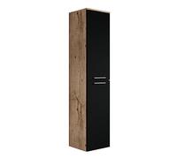 Mobiletto del Bagno Venus 160 cm Rovere Castagno con Nero Opaco - Mobiletto armadietto per Il Bagno Armadio mobili Cabinet Laterale