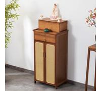 Mobiletto For Altare Da Meditazione In Bambù Con Contenitore, For Preghiera, Meditazione, Culto Degli Antenati E Decorazioni Religiose For La Casa(Brown (rattan door),62cm/24.4in)