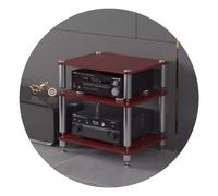 Mobiletto HiFi a 3 livelli, ripiano AV per dispositivi multimediali, mobiletto audio in MDF con sistema di assorbimento degli urti, supporto TV per giradischi, amplificatore e componenti audio/video