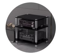 Mobiletto HiFi a 3 livelli, ripiano AV per dispositivi multimediali, mobiletto audio in MDF con sistema di assorbimento degli urti, supporto TV per giradischi, amplificatore e componenti audio/video
