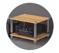 Mobiletto HiFi a 4 Ripiani con Piedini ammortizzanti per componenti Audio/Video, Giradischi e Altri dispositivi (Colore Legno, 60 * 48 * 40 cm)