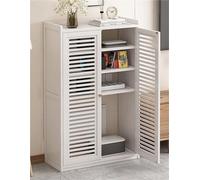 Mobiletto in bambù per router WiFi, elegante organizer autoportante con 2 ante per soggiorno, reti domestiche e soluzioni di archiviazione multimediale, design ecologico