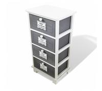 Mobiletto in legno bianco e antracite 4 cassetti 37x28xH73 cm