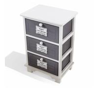 Mobiletto in legno bianco e grigio 3 cassetti 37x28xH57 cm