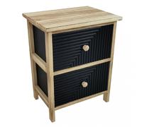 Mobiletto in legno con due cassetti fisso nero e beige 34x25xH43.5 cm Artec