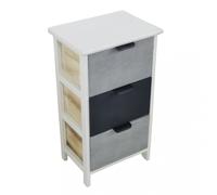 Mobiletto in legno con tre cassetti multiuso design compatto 34x25xH60.5 cm