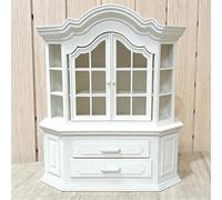 Mobiletto in miniatura per casa delle bambole in scala 1/12, libreria, credenza con cassetti, accessori per la cucina in miniatura, modello decorativo per piccola biblioteca/studio.