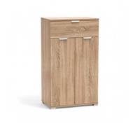 Mobiletto in truciolare bilaminato marrone chiaro a 2 ante e 1 cassetto 60x38xH103 cm