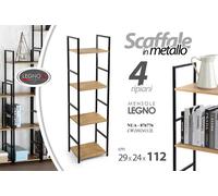 MOBILETTO Libreria Scaffale CUCINA INGRESSO BAGNO METALLO LEGNO 1122924 cm