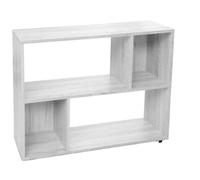 MOBILETTO LIBRERIA SCAFFALE MODERNO RIPIANI MENSOLE ROVERE SBIANCATO 8024H63CM