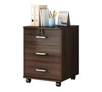 Mobiletto mobile con 3 cassetti con serratura su ruote, in MDF, compatto, per casa e ufficio, 37 x 34 x 59 cm, design sotto la scrivania, soluzione sicura ed elegante per uno spazio di lavoro