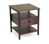 Mobiletto Mudra 1 cassetto in legno noce e nero 40x40h50 cm Noce