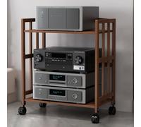 Mobiletto multimediale a 4 livelli, supporto per componenti AV per soggiorno, sala giochi e studio musicale, mensola angolare per video, apparecchiature audio e giradischi