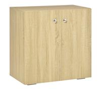 Mobiletto Multiuso 2 Ante 70x39x70 cm con Ruote in Legno